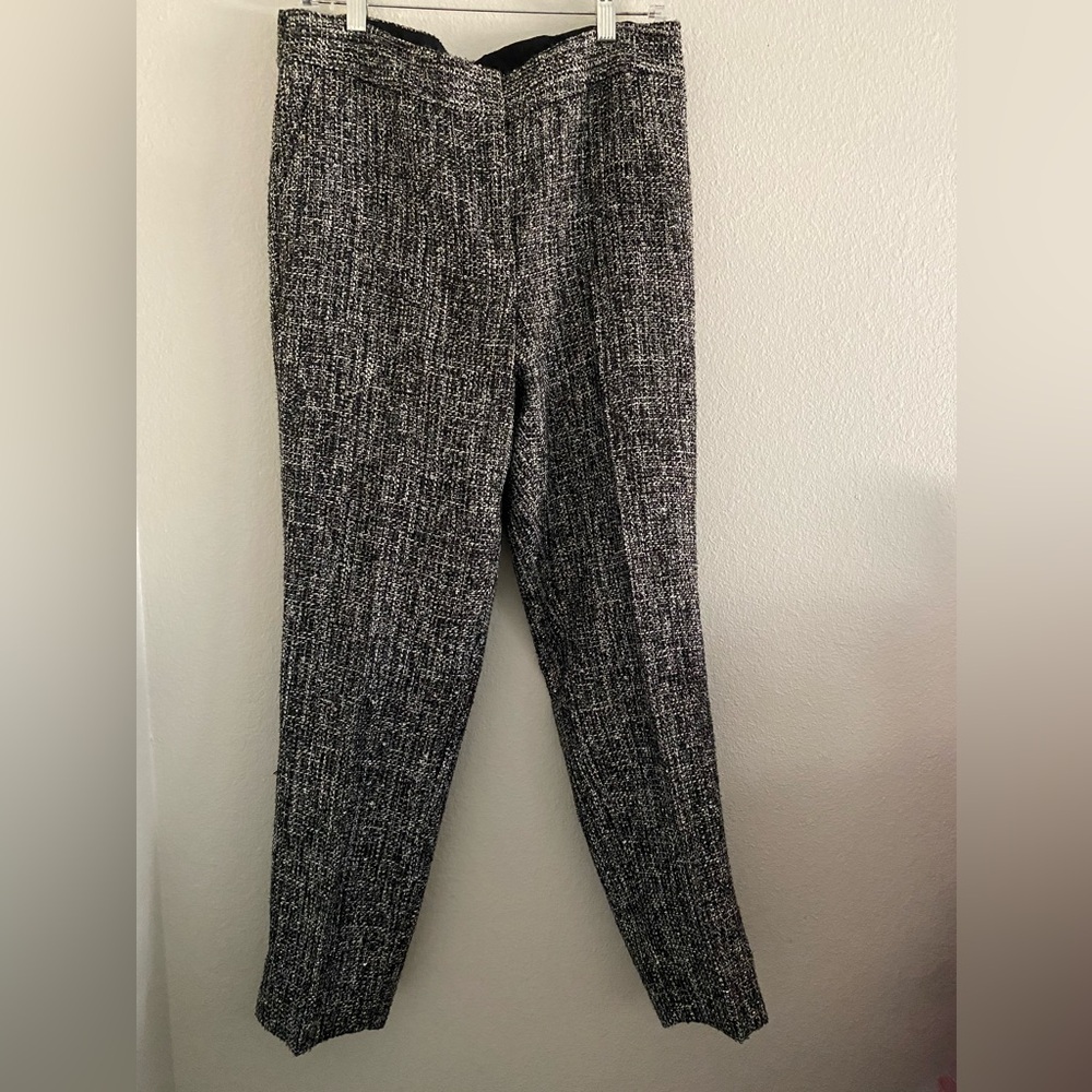Talbots Hampshire Ankle Pant Size 10 Tweed Black Gray